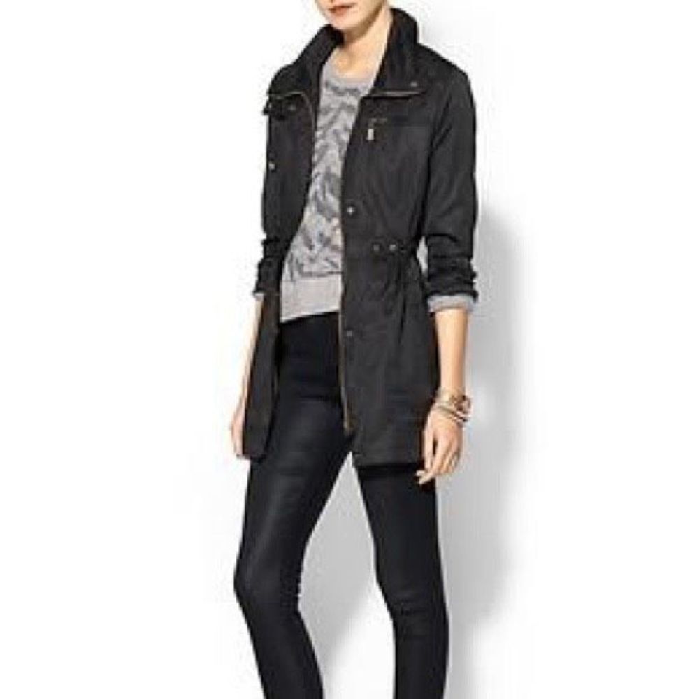 Hive & Honey Lightweight Nylon Water Repellent‎ Rain Jacket Black XS